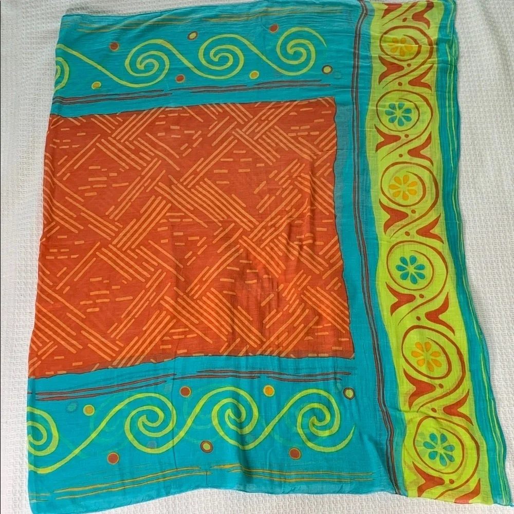 PHAS cotton fluorescent tribal Indian print scarf